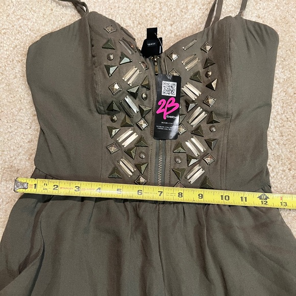 NWT 2B BeBe green studded romper size Small - Picture 6 of 11